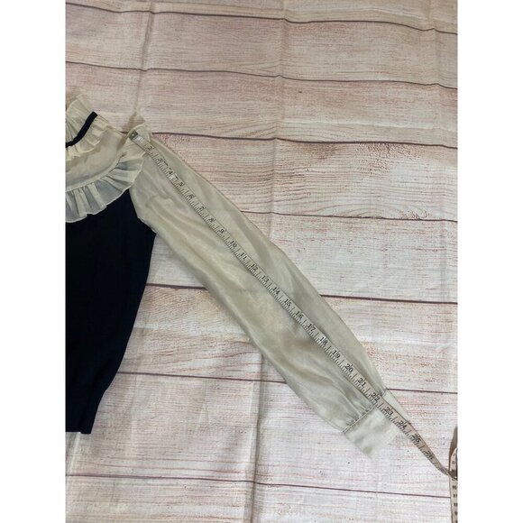 Zara Women's Black Constrasting Organza Combination Top - Small - Picture 11 of 14